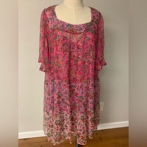 New Johnny Was Silk Tiered Dress